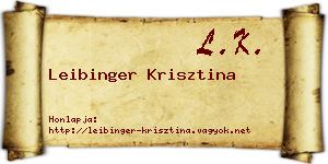 Leibinger Krisztina névjegykártya